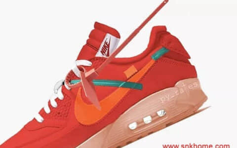 空军ow联名款 “The Ten” 系列尚未完结？红色 OW x Air Max 90 即将发售！货号：AA7293-600