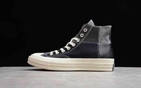 匡威校园帆布鞋 实拍Converse Chuck 70 Mixed Material匡威拼接高帮 货号163220C