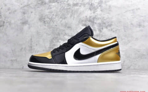 复刻球鞋 OG版本公司级AJ1低帮板鞋 Air Jordan 1 Low 乔1 低帮板鞋 “黑金脚趾” 货号：CQ9447-700