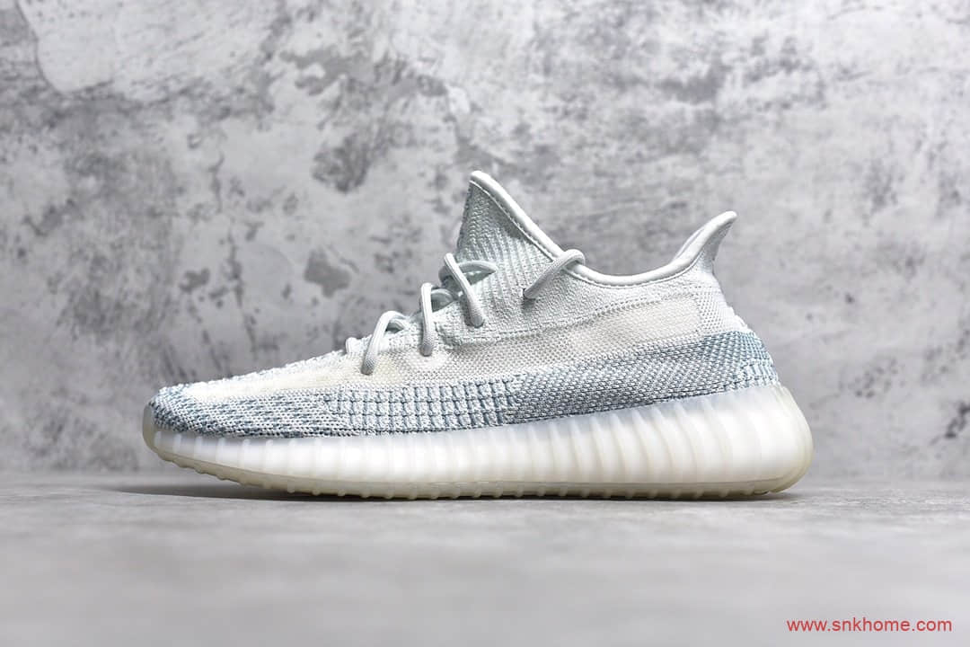 椰子350v2进口真BOOST 渠道巴斯夫真爆 纯原350v2OG版本 Yeezy 350V2 Cloud white 新冰蓝 货号：FW3043