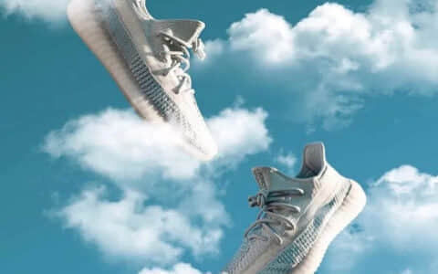 开学穿什么好 Yeezy 350 V2 “Cloud White” 值得入手的椰子配色 350V2女神配色 冰蓝 3.0  货号FW3043