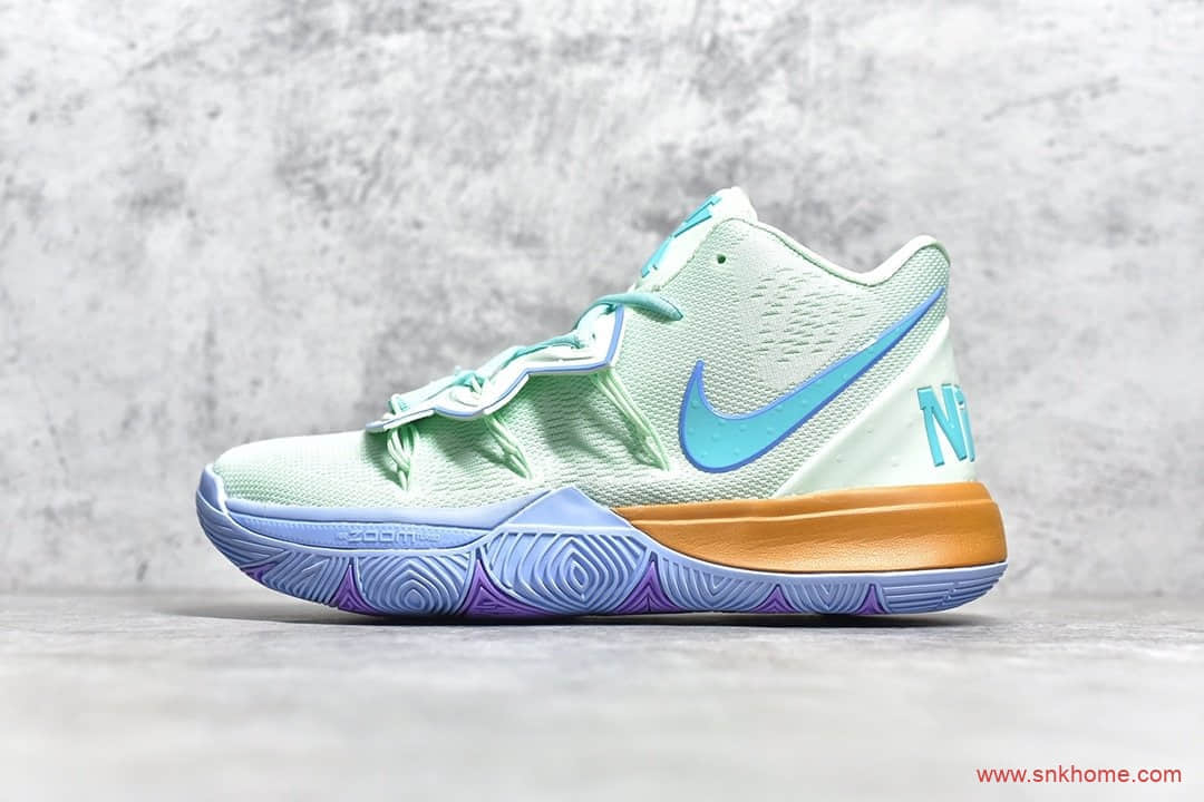 实战篮球鞋 莆田最高版本 终端档口SpongeBob SquarePants x Nike Kyrie 5 欧文五代章鱼哥 货号：CJ6951-300