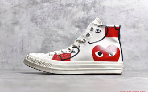 正品渠道1比1莆田匡威鞋 CDG PLAY x Converse 匡威1970s三星标 川久保玲爱心 货号：150205C