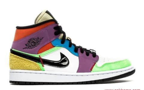  AJ1中帮 Air Jordan 1 Mid SE “Multi-Color” 酷似AJ1大金表  货号：CW1140-100