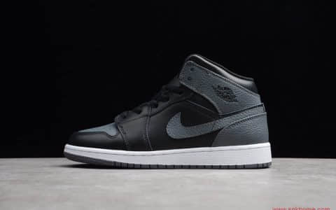 OG版本纯原 AJ1中帮黑灰配色 正品原厂AJ正品头层皮 Air Jordan 1 Mid OK AJ1乔1 官方货号554725-041