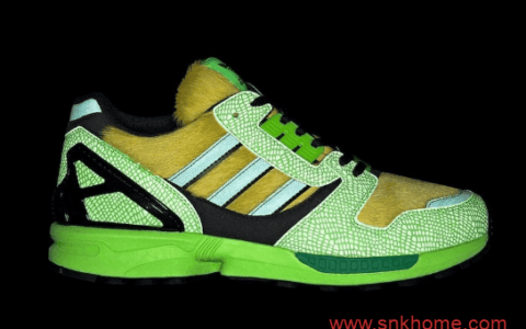 健康绿阿迪达斯ZX系列跑鞋 atmos x Adidas ZX 8000 G-SNK 3 阿迪达斯夏季透气跑鞋