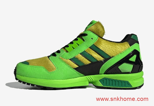 健康绿阿迪达斯ZX系列跑鞋 atmos x Adidas ZX 8000 G-SNK 3 阿迪达斯夏季透气跑鞋