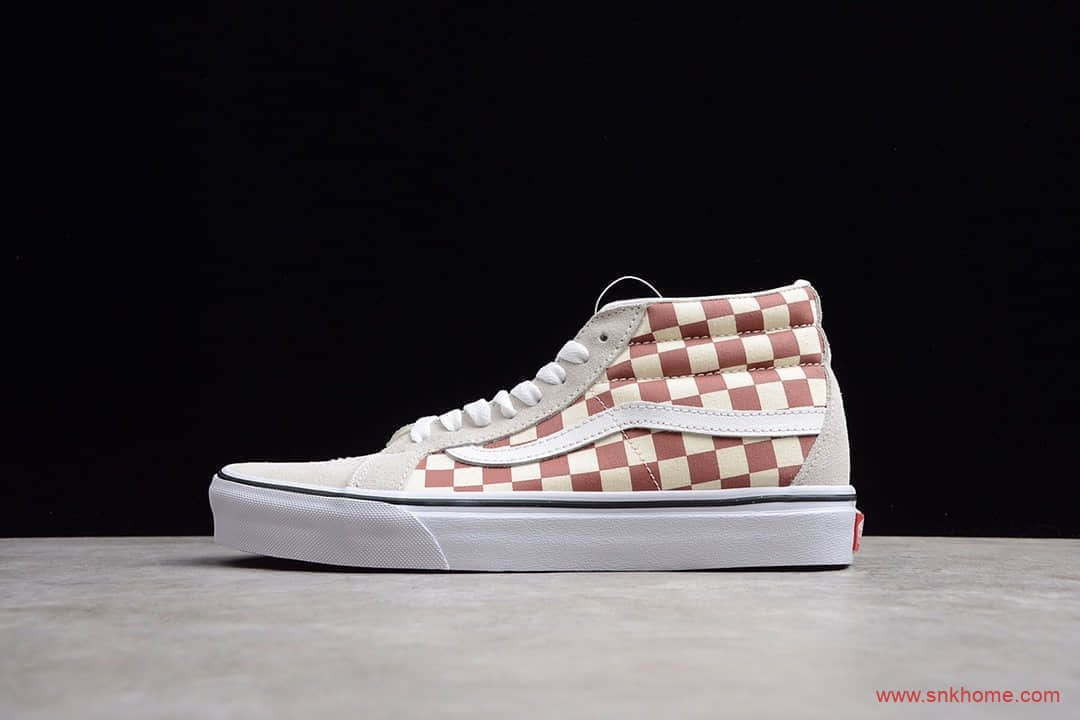 专柜实体指定版本 Vans SK8-Mid系列 万斯高帮棋盘格板鞋 万斯经典板鞋 过验万斯