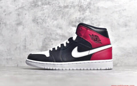 OG纯原AJ Air Jordan 1 Mid AJ1 中帮 酒红脚趾 货号：BQ6472-016