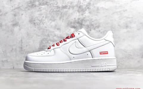 耐克空军Sup联名Supreme x NIKE Air Force 1 '07 空军白红 货号CU9225-100