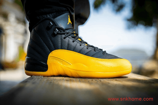 AJ12活力黄黑 Air Jordan 12 “University Gold” 真碳 货号：130690-070