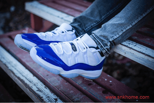 Air Jordan 11 Low WMNS “Concord”  女神配色 AJ11白蓝 货号：AH7860–100