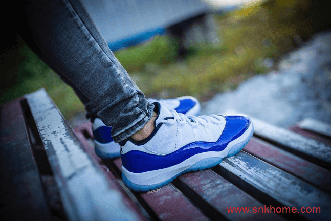 Air Jordan 11 Low WMNS “Concord”  女神配色 AJ11白蓝 货号：AH7860–100