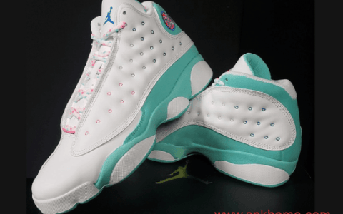 专属女神配色 Air Jordan 13 GS“Aurora Green”  AJ13白绿配色 货号：439358-100 