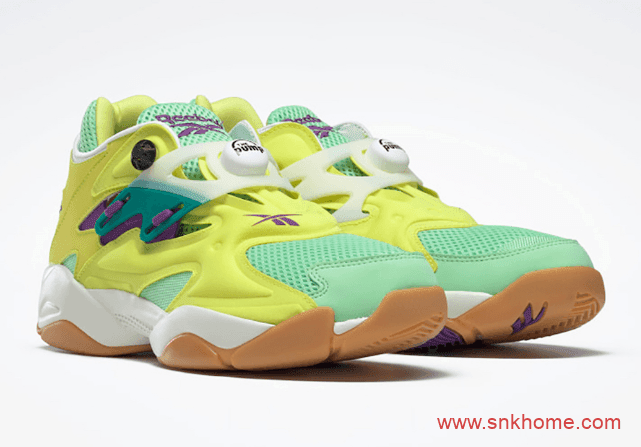 锐步黄绿配色 Reebok Pump系列 锐步球鞋 锐步新款充气鞋发售 货号FV7901