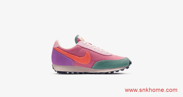 耐克灯芯绒新鞋 Nike Daybreak "Desert Berry" 华夫复古粉绿紫配色跑鞋