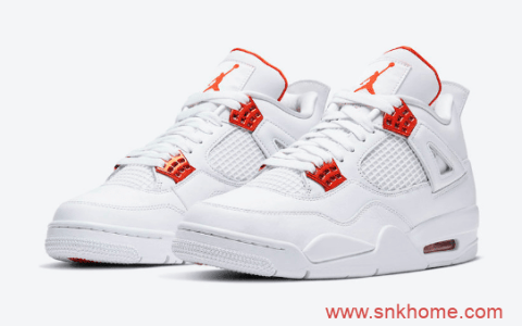 AJ4白橙白红配色 金属质感 Air Jordan 4“Orange Metallic” 货号CT8527-118 