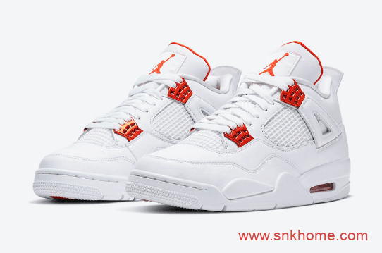 AJ4白橙白红配色 金属质感 Air Jordan 4“Orange Metallic” 货号CT8527-118 