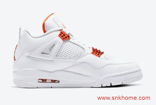 AJ4白橙白红配色 金属质感 Air Jordan 4“Orange Metallic” 货号CT8527-118 