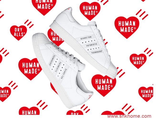 Human Made x adidas联名 阿迪达斯贝壳头联名黑色白色黑白色