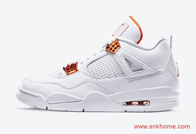 纯白AJ4球鞋 Air Jordan 4白橙白红配色发售 货号CT8527-112/CT8527-118