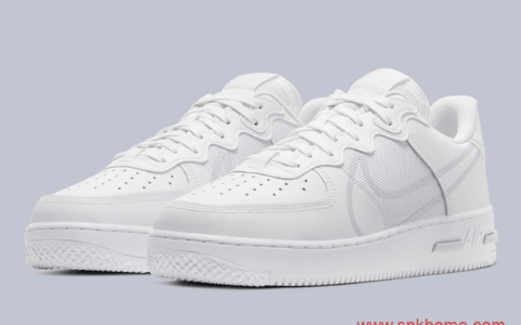 AF1经典纯白回归 Air Force 1 React网面皮面拼接 货号CT1020-101