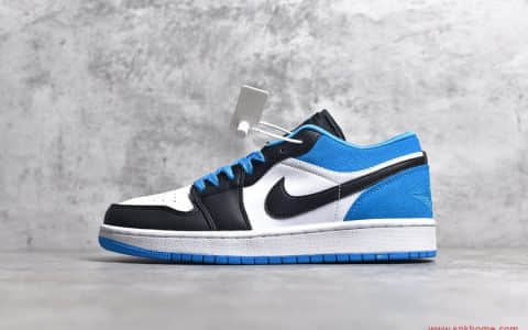 G5版本AJ1低帮黑蓝配色 Air Jordan 1 Low 激光蓝 货号CK3022-004