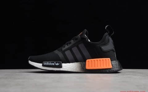 阿迪达斯NMD公司级巴斯夫真爆 Adidas NMD _R1黑橘 货号FW0185