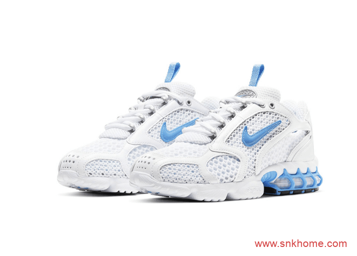 Nike Zoom Spiridon老爹鞋滴塑鞋面纯白配色  货号CJ1288-100/CD3613-100