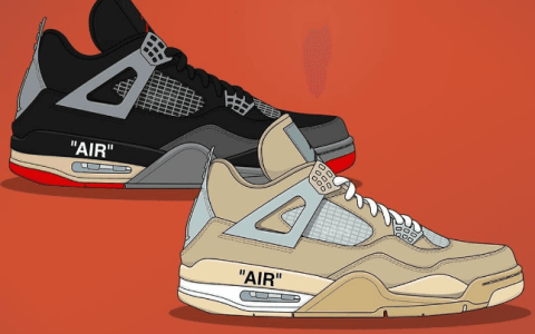 OFF-WHITE x Air Jordan 4 全新AJ4OW联名全新黑色米灰色登场