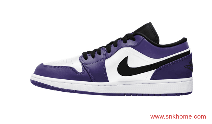 Air Jordan 1 Low “Court Purple” AJ1紫加哥 AJ1白紫脚趾低帮  货号：553558-500