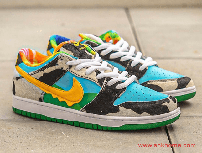 Ben & Jerry's x Nike Dunk SB Low Pro QS 耐克Dunk蓝天牛奶冰淇淋 货号：CU3244-100