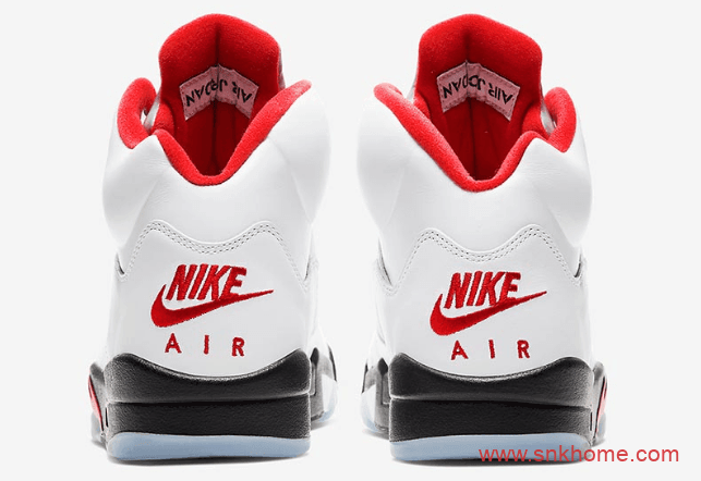 Air Jordan 5 “Fire Red” 2020 AJ5白红AJ5流川枫亲子鞋 货号： DA1911-102（成人）