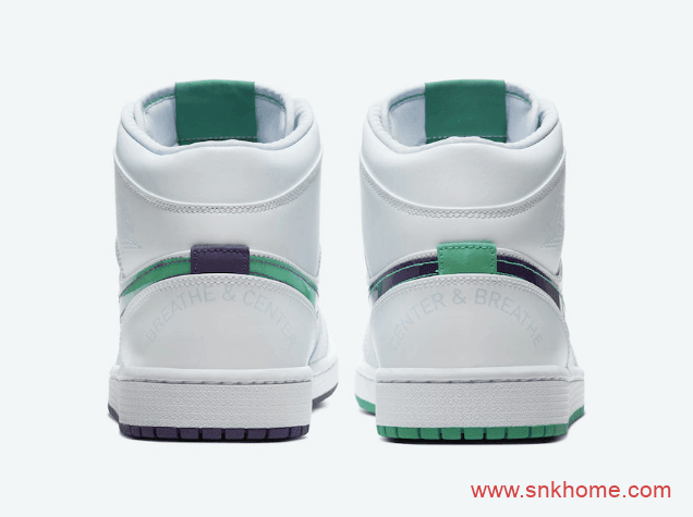 AJ1东契奇中帮白绿配色 Air Jordan 1 Mid Mindfulness  货号：CW5853-100 