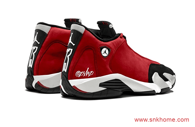 Air Jordan 14 “GymRed” AJ14牛巴革鞋面 AJ14黑红新配色 货号：487471-006