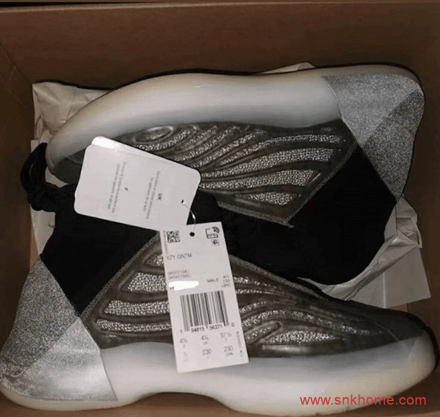 侃爷上脚椰子篮球鞋 adidas Yeezy Quantum “Barium”黑白配色3M反光  货号：EG1536