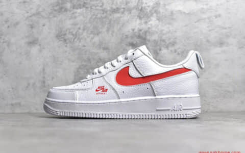 空军白红配色 耐克空军一号NIKE Air Force 1 LV8 UTILITY解构板鞋 货号：CV3039-100