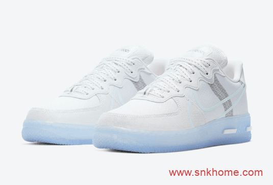 Nike Air Force 1 React 夏季穿搭力气 空军解构水晶底 货号：CQ8879-100