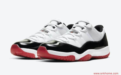 Air Jordan 11 Low “White Bred” AJ11康扣低帮白黑红配色即将发售 货号：AV2187-160