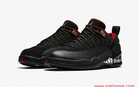 Air Jordan 12 Low SE  黑红金扣实物图 AJ12实战篮球鞋 货号：DC1059-001