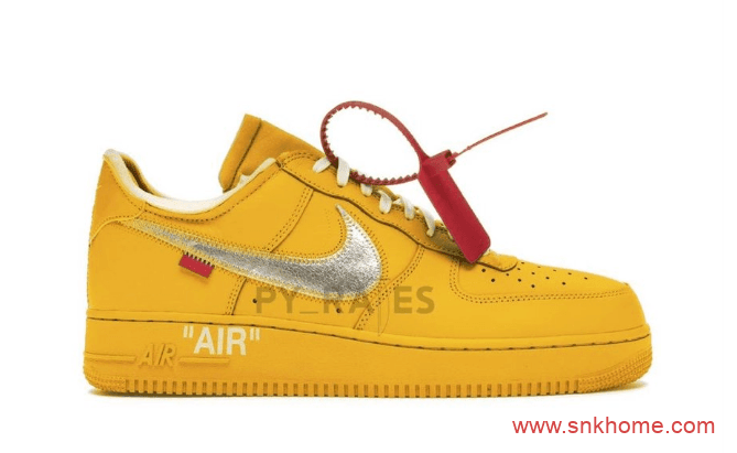OFF-WHITE x Nike Air Force 1 “University Gold” 空军OW联名新配色黄色