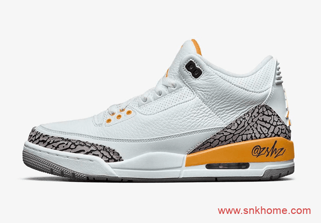 Air Jordan 3小湖人渲染图 AJ3爆裂纹实战篮球鞋