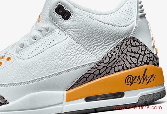 Air Jordan 3小湖人渲染图 AJ3爆裂纹实战篮球鞋