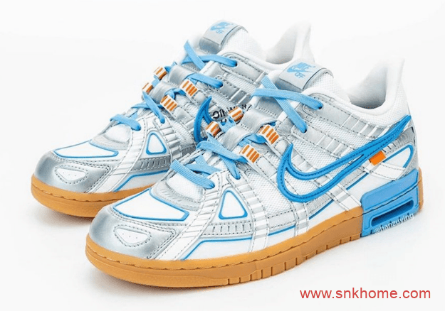 北卡蓝 OFF-WHITE x Nike Air Rubber Dunk 新配色耐克OW联名发售信息 货号：CU6015-100