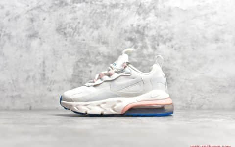 NIKE Air Max 270 React二代气垫童鞋 耐克白粉色气垫童鞋 货号：BQ0102-100