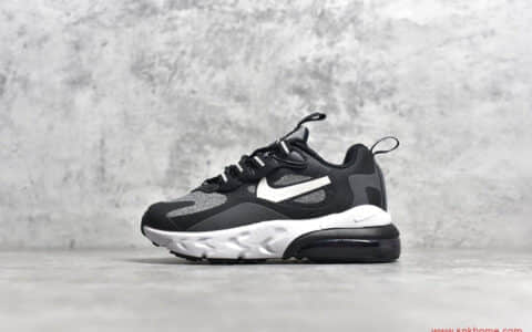 NIKE Air Max 270 React 耐克公司级MAX270二代气垫黑白色童鞋 货号：BQ1003-003