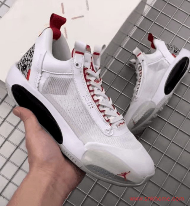 Air Jordan 34 Low “White Cement”   AJ34东契奇白水泥经典爆裂纹 货号：CZ7747-101