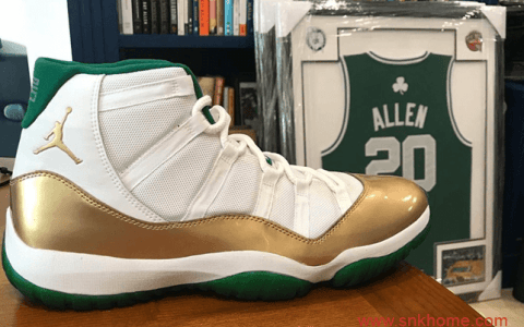 AJ11凯尔特人配色 Air Jordan 11 AJ11雷阿伦专属战靴白金绿配色