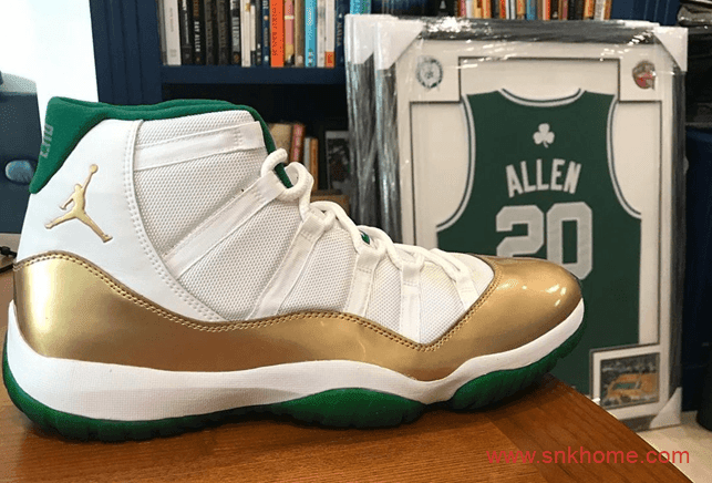 AJ11凯尔特人配色 Air Jordan 11 AJ11雷阿伦专属战靴白金绿配色