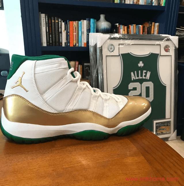 AJ11凯尔特人配色 Air Jordan 11 AJ11雷阿伦专属战靴白金绿配色